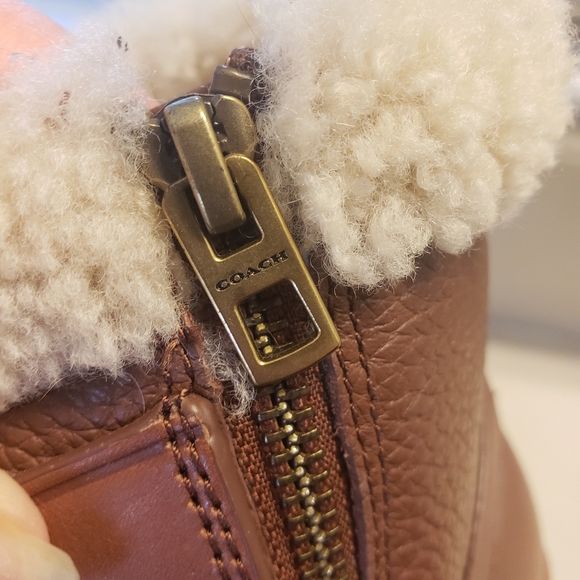 Coach Preston Leather and Sherling Booties 9.5 - Picture 3 of 16